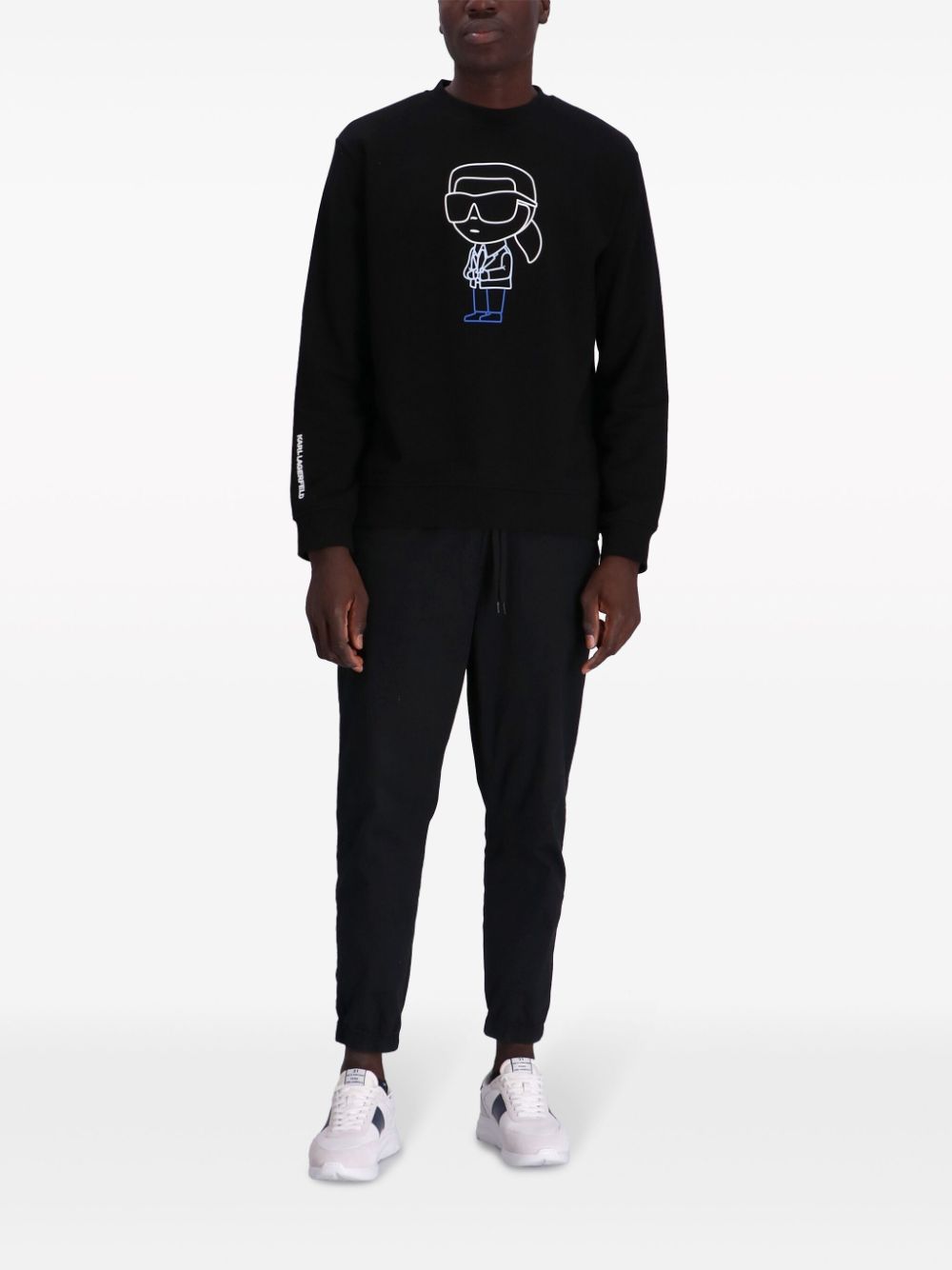 Shop Karl Lagerfeld Karl Ikonik Printed Sweatshirt In Black