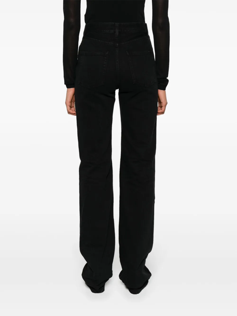 Shop Saint Laurent High-rise Straight Jeans In Schwarz