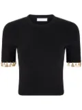 Rabanne charm-trim cropped T-shirt - Black
