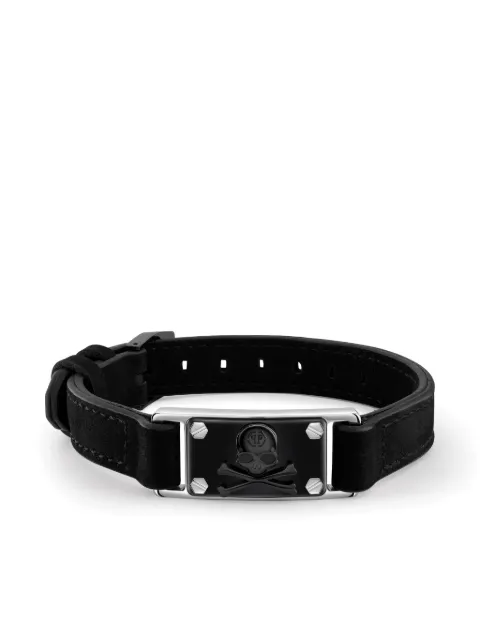 Philipp Plein skull leather bracelet