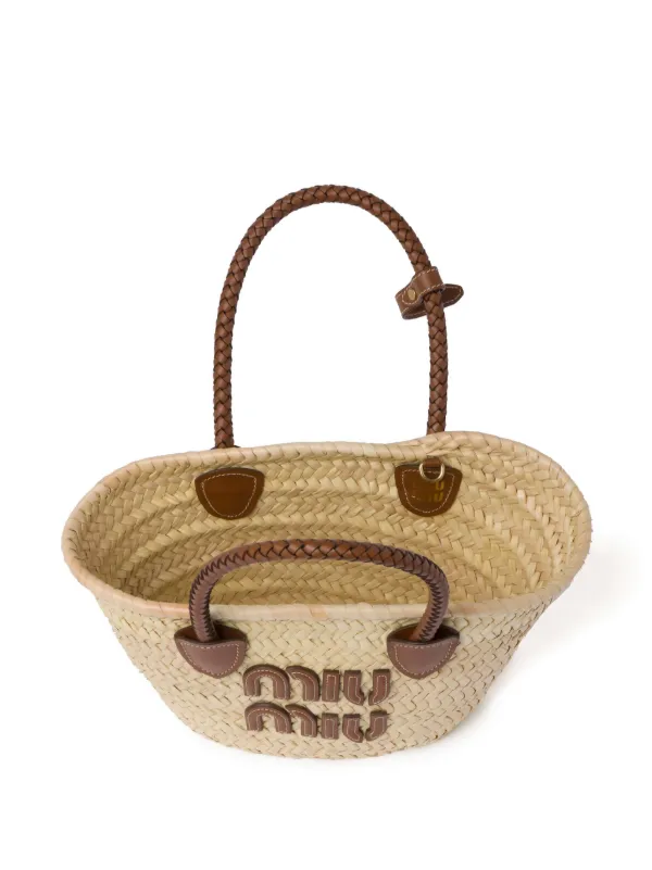 【数量限定】MiuMiu_women / 花のモチーフ ストローバッグ 数量限定】MiuMiu_women / 花のモチーフ ストローバッグ /2色