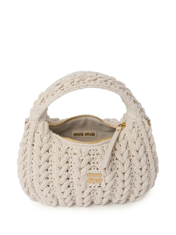 Miu Miu Wander Crochet Tote Bag | Neutrals | FARFETCH