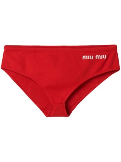 Miu Miu bikini bottom con logo estampado