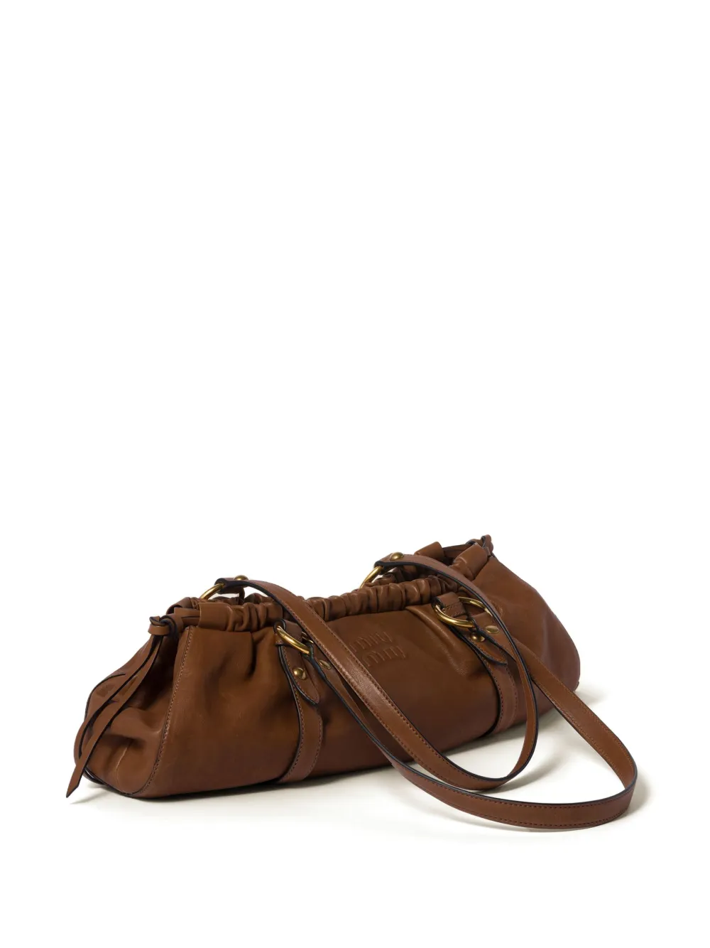 Miu Miu Nappa Leather Shoulder Bag In 褐色