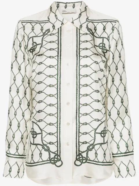 Tory Burch knot-print silk shirt