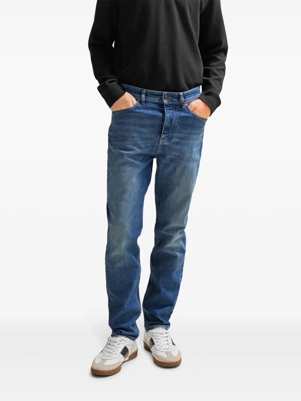 Hugo Boss Mid-rise Slim-fit Jeans In Blue