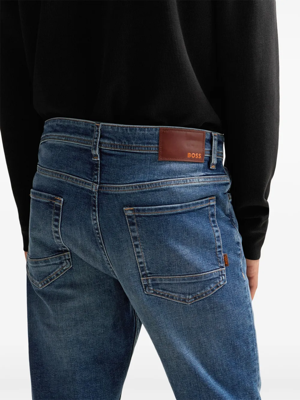 Hugo Boss Mid-rise Slim-fit Jeans In Blue