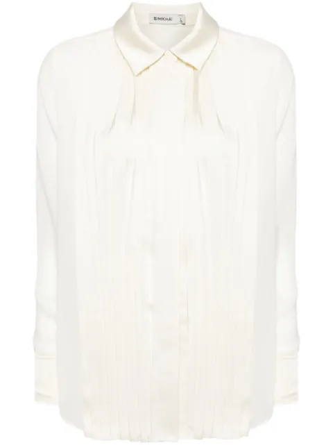 Simkhai Vinka pleated long-sleeve shirt