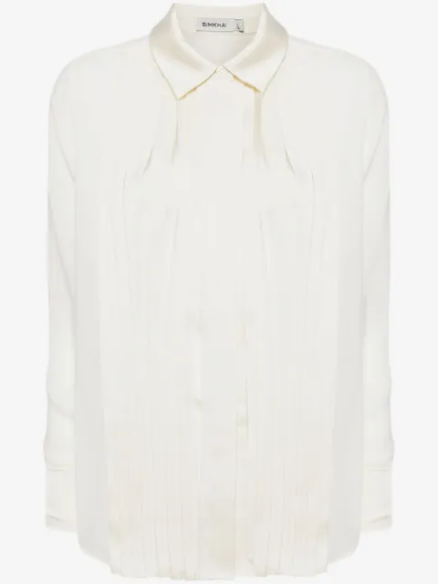 SIMKHAI  Vinka pleated long-sleeve shirt