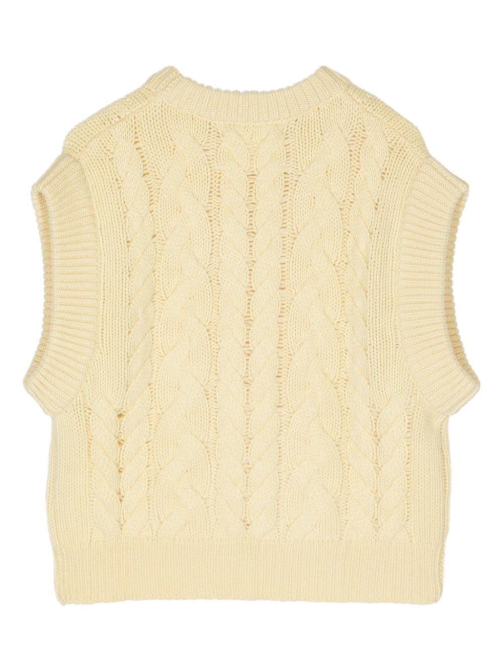 Lisa Yang cable-knit cashmere vest - Geel