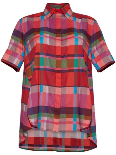 Adam Lippes Trapeze checked cotton-voile shirt