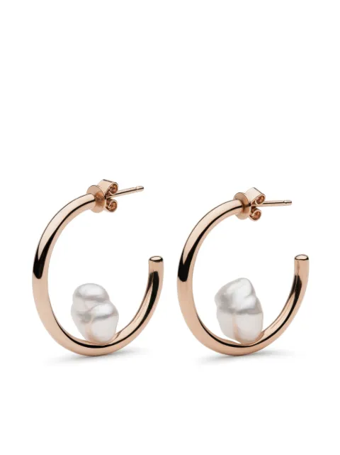 AUTORE MODA 9kt rose gold Camille pearl hoop earrings