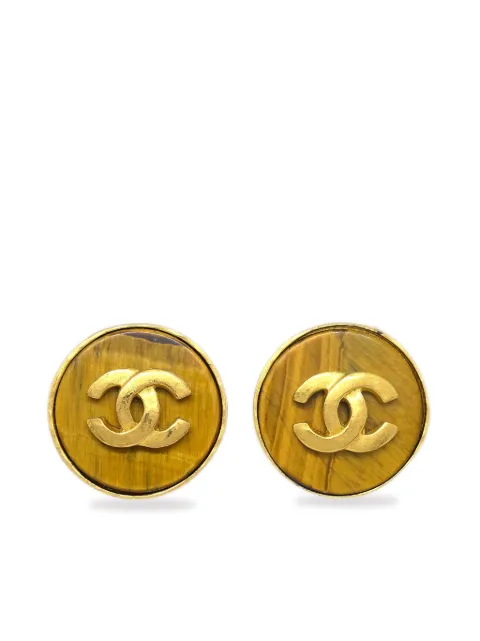 CHANEL Pre-Owned 1995 CC-logo clip-on earrings