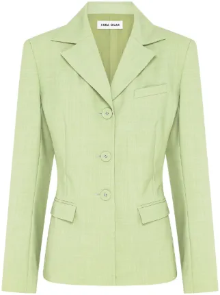 Anna Quan Serena single breasted Blazer Green FARFETCH AE