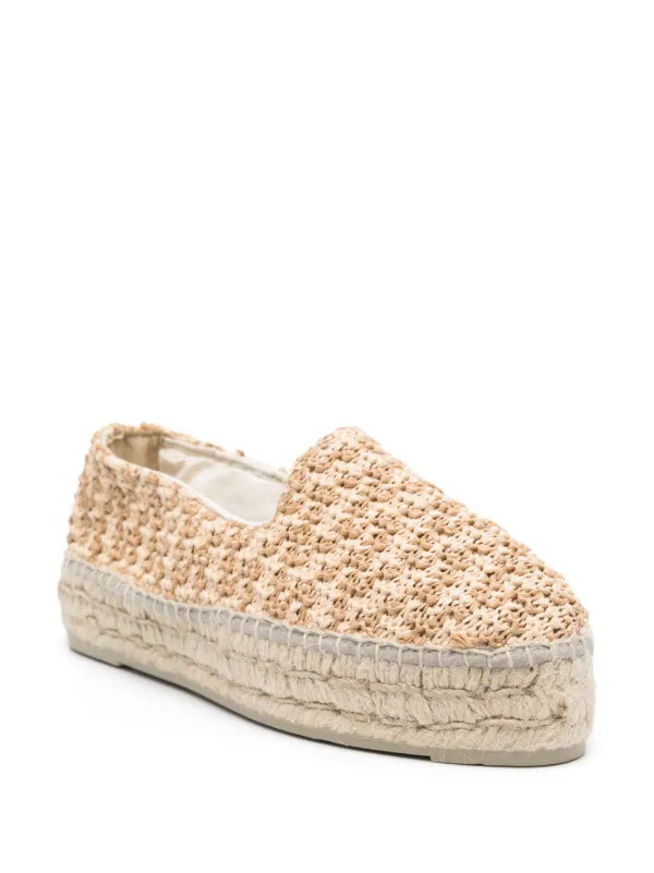 スリッポン MANEBI ESPADRILLES FLAT Manebi zigzag-woven Raffia Espadrilles | Neutrals | FARFETCH