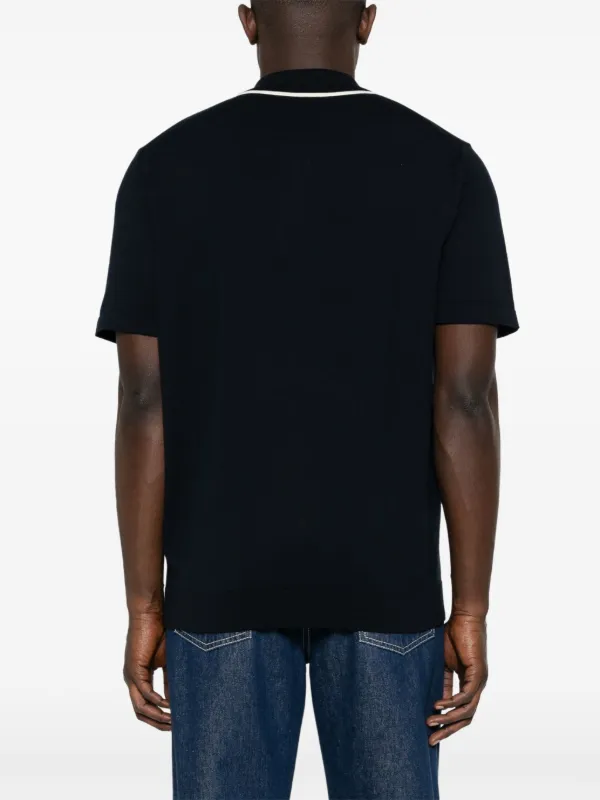 【関税込み】A.P.C. ネイビー Jerry ポロシャツ Jerry polo shirt - Knit polo in Italian Merino wool - A.P.C.