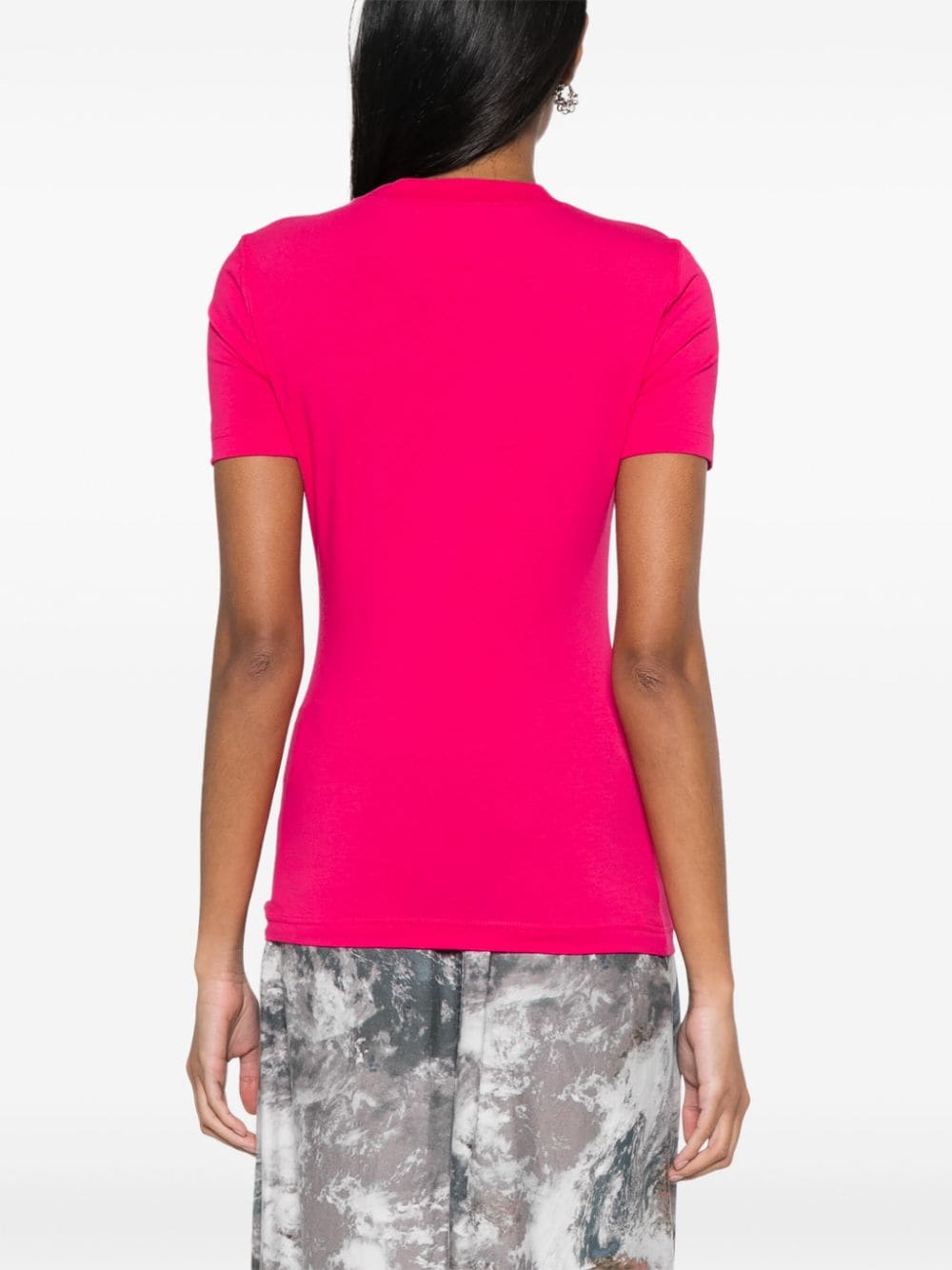 Shop Versace Jeans Couture Logo-print T-shirt In Pink