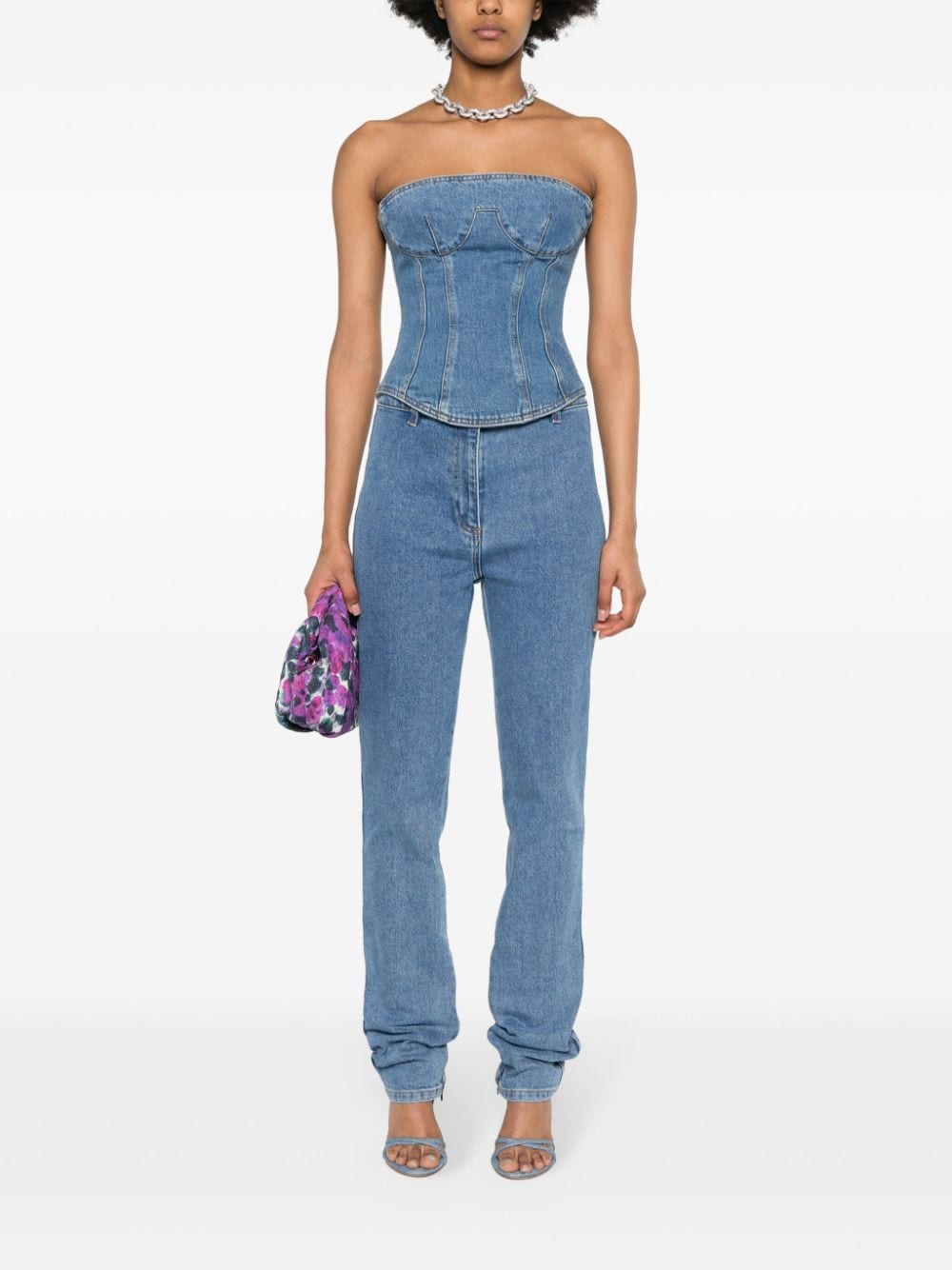 Shop Magda Butrym High-rise Slim-fit Jeans In Blue