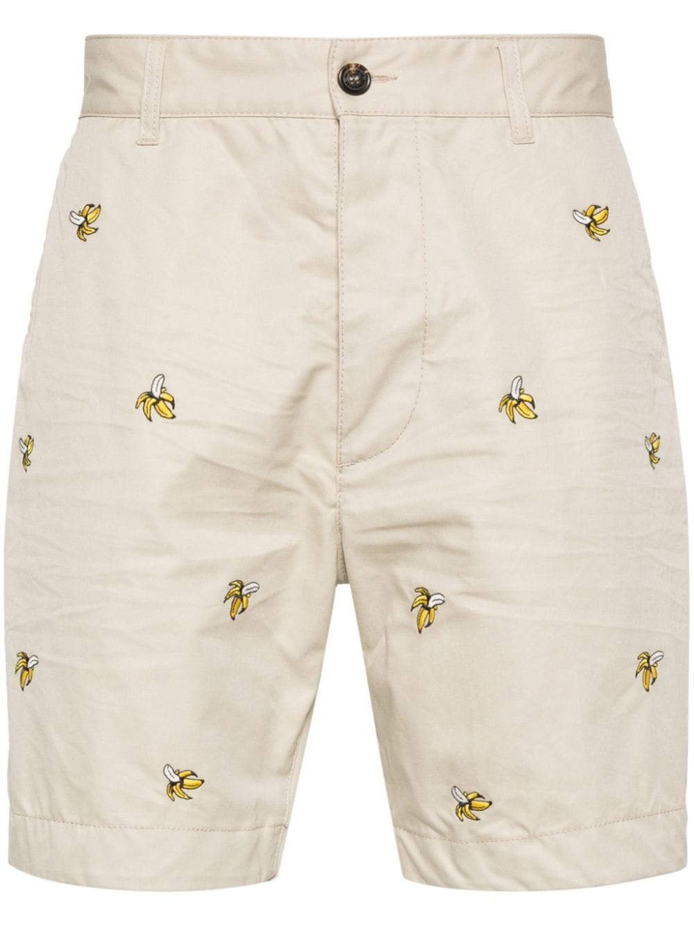 Dsquared2 Banana-embroidered Bermuda Shorts In Neutrals