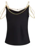 Rabanne chain-detail cowl-neck top - Black