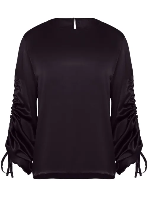 Blouse en soie à lien de resserrage - Uma | Raquel Davidowicz - Modalova