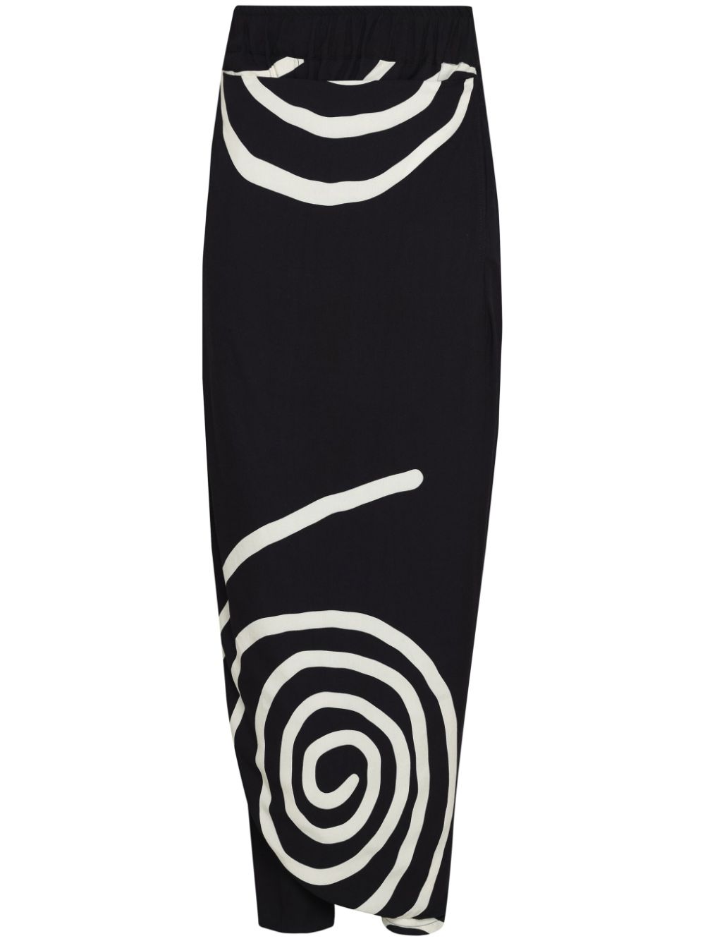 Uma Raquel Davidowicz Spiral-print Layered Trousers In Black