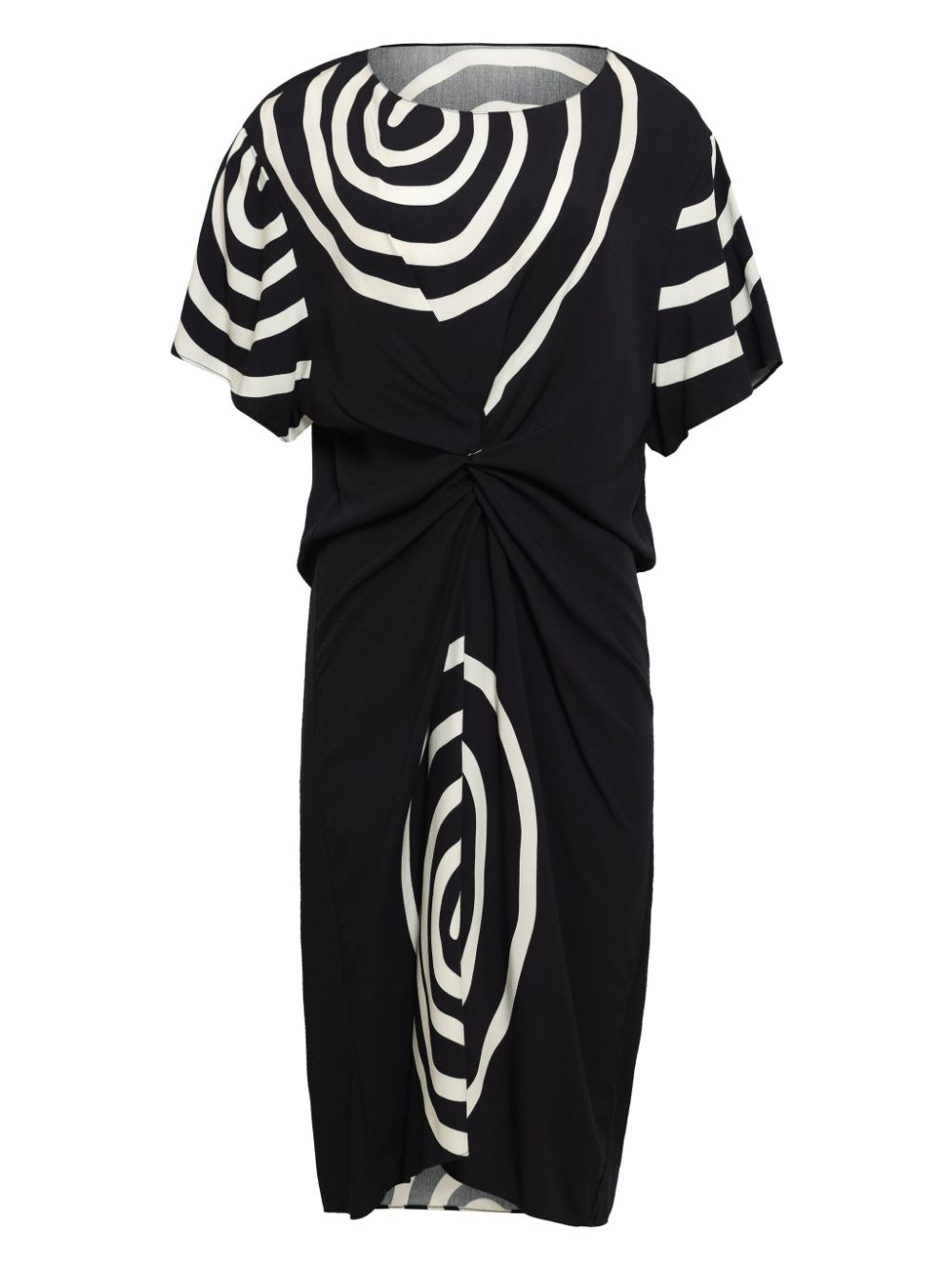 Shop Uma Raquel Davidowicz Spiral-print Midi Dress In Black