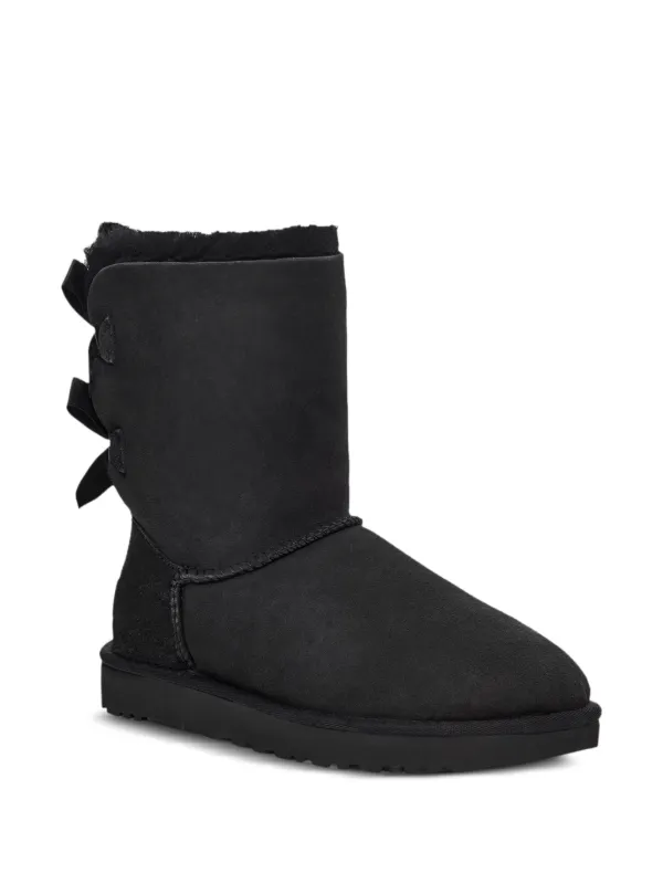 Black uggs with fur trim best sale