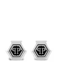 Philipp Plein Hexagon-PP cufflinks - Silver