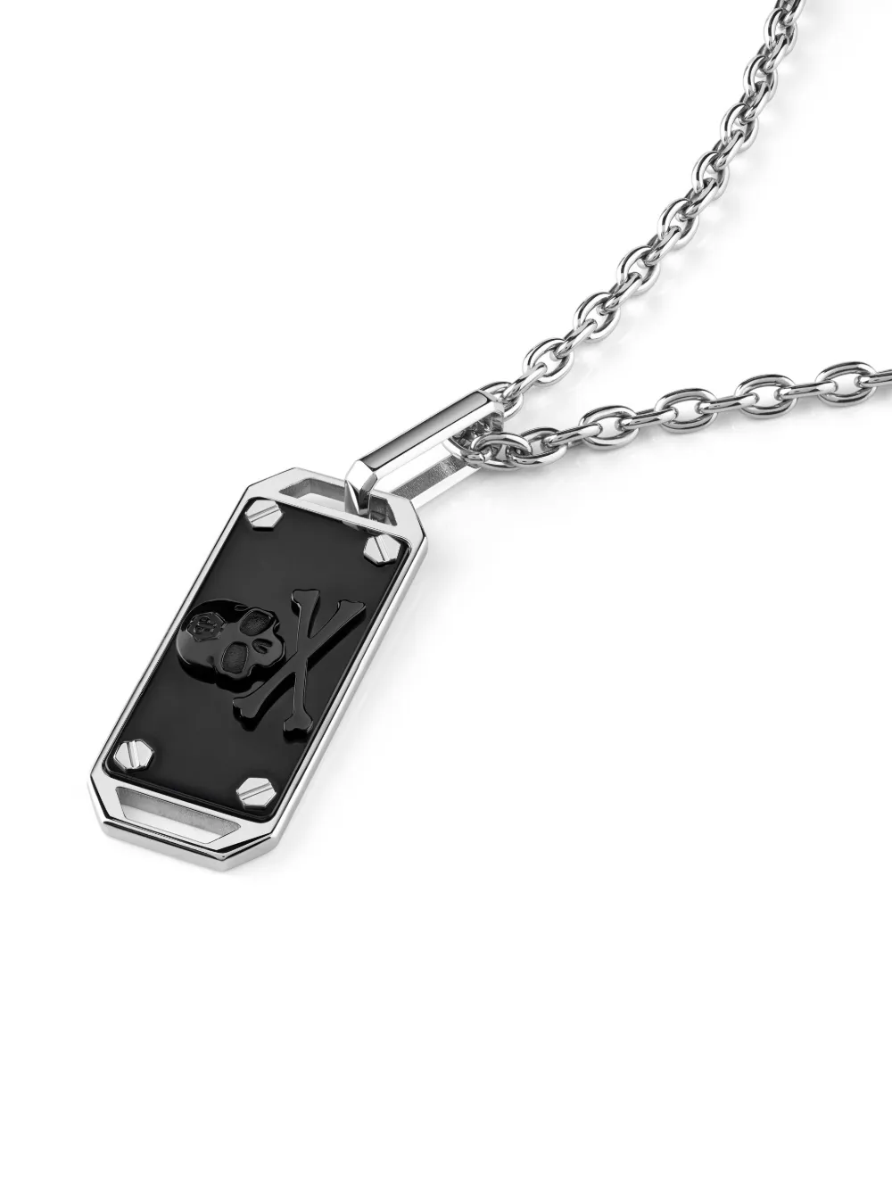 Philipp Plein skull bone necklace - Zilver