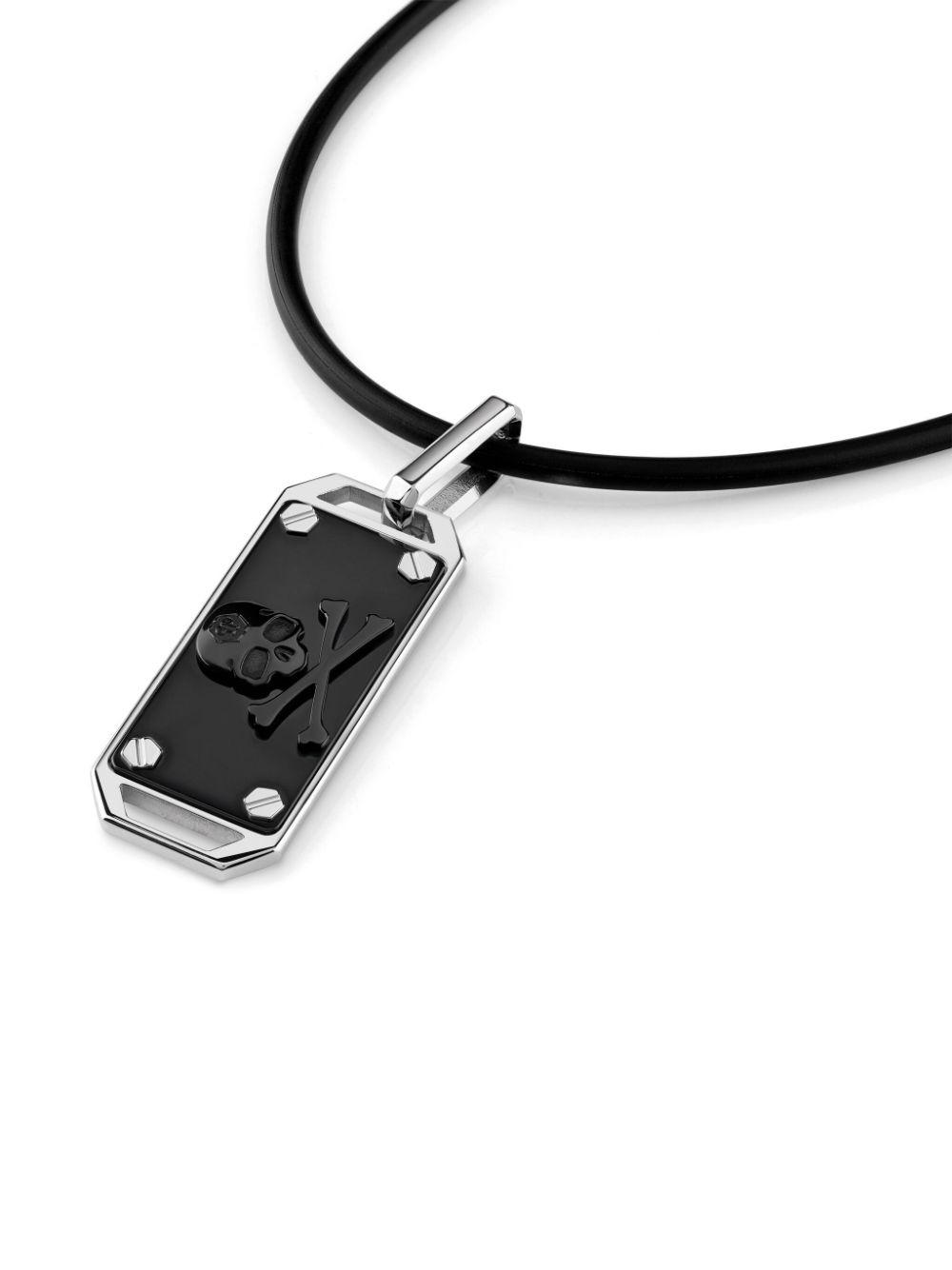 Philipp Plein skull bone necklace - Black