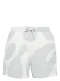 Alpha Tauri Popir abstract-print deck shorts - White