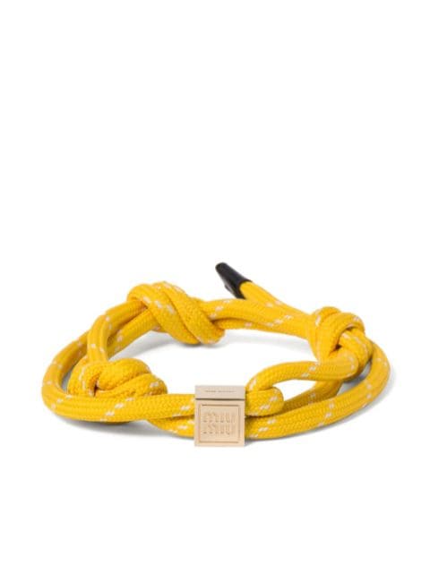 Miu Miu bracelet en corde à logo gravé