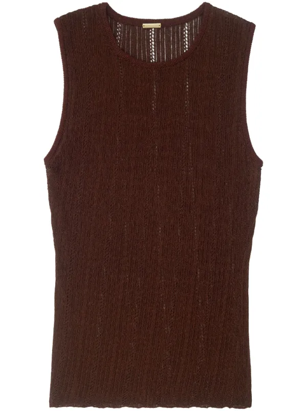 Adam Lippes metallic-yarn rib-knit Shell Top | Brown | FARFETCH JO