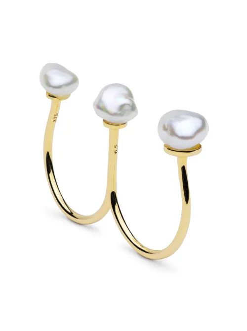 Bague en 9ct ornée de perle - AUTORE MODA - Modalova