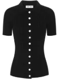 Anna Quan Avi button-up ribbed top - Black