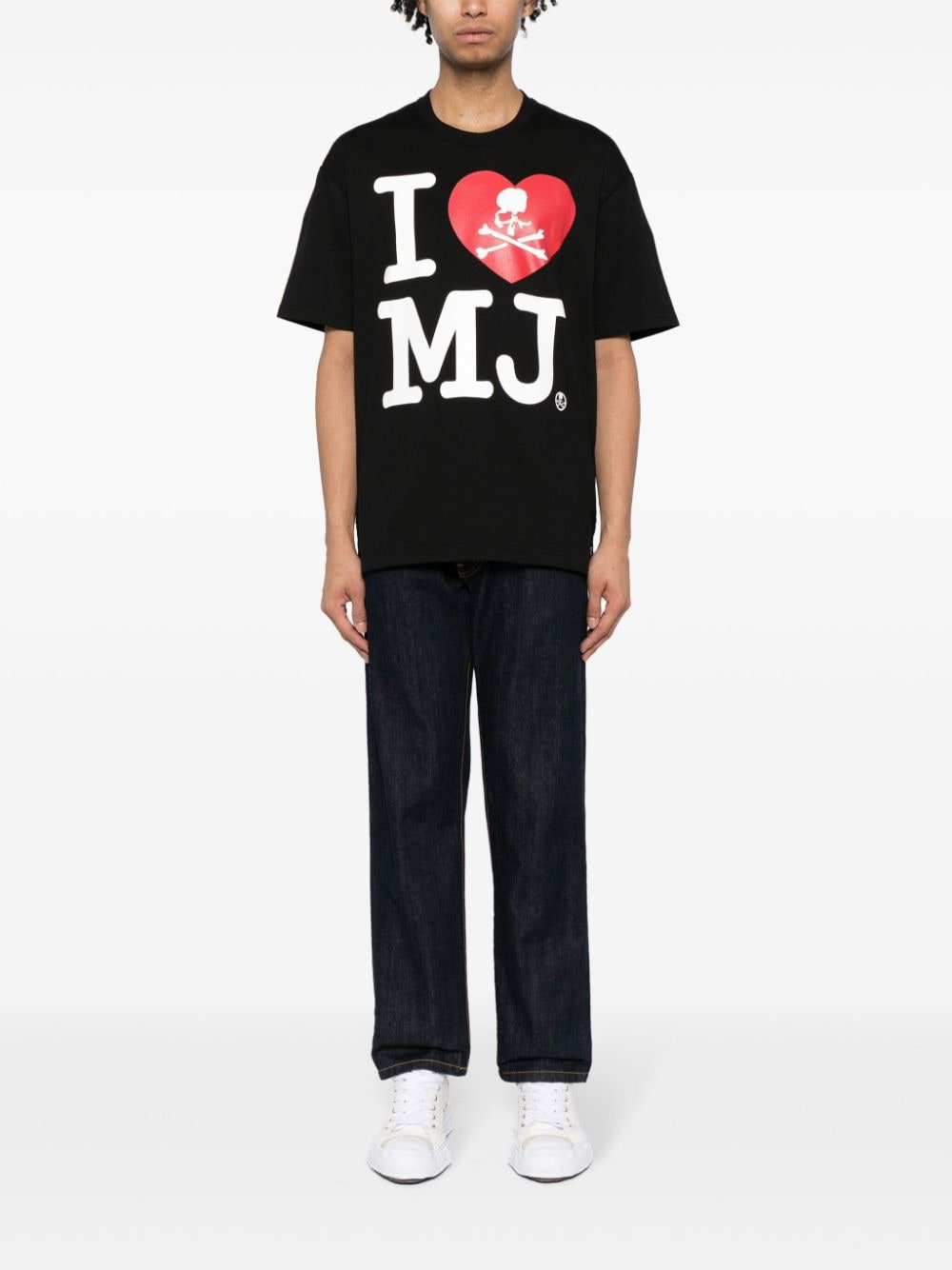 Image 2 of Mastermind Japan I Love MJ-print cotton T-shirt