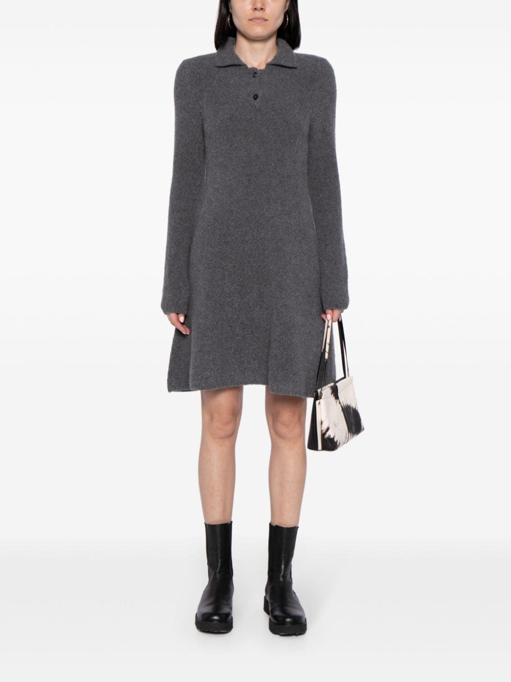 Shop Lisa Yang Leah Bouclé Minidress In Grey