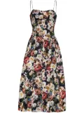 Adam Lippes Rickie floral-print midi dress - Black