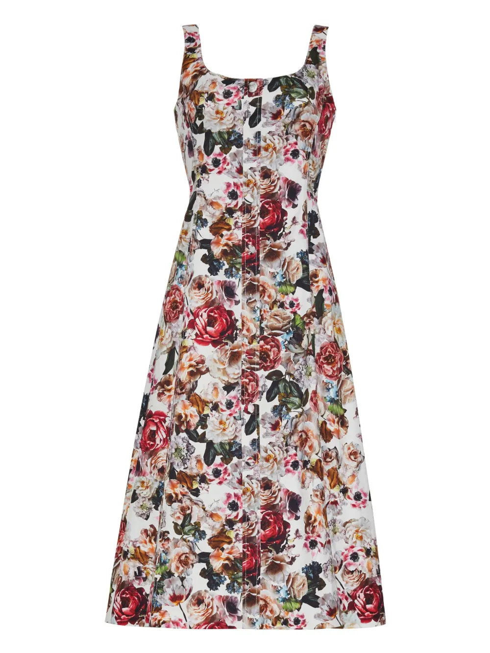 Adam Lippes Amelie floral-print midi dress - Rood