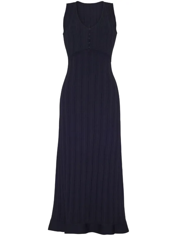 Adam Lippes Mysa Pointelle-knit Midi Dress in Black