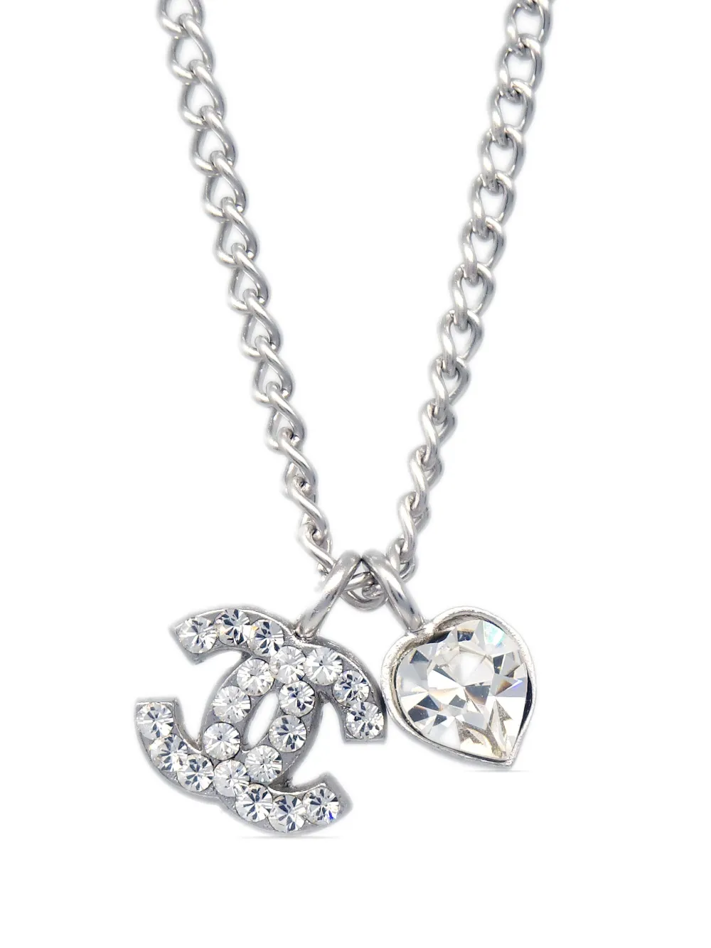 CHANEL Pre-Owned 2008 halsketting met CC-logo - Zilver