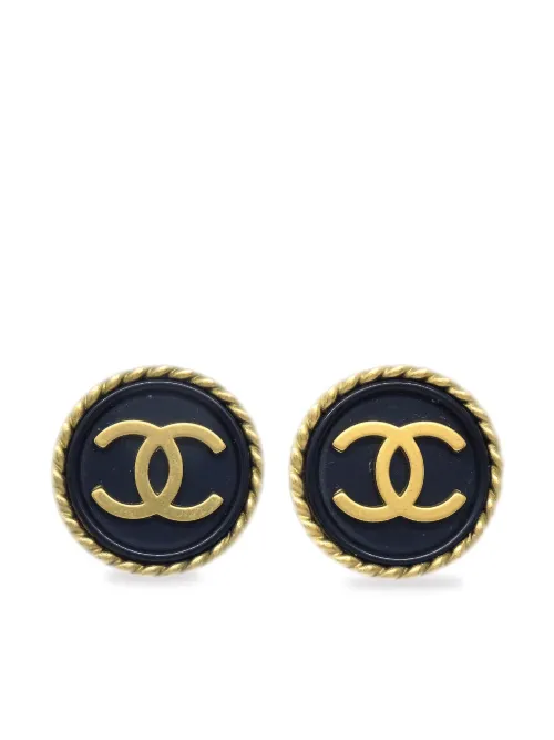 Boucles d'oreilles à bouton CC (1994) - CHANEL Pre-Owned - Modalova
