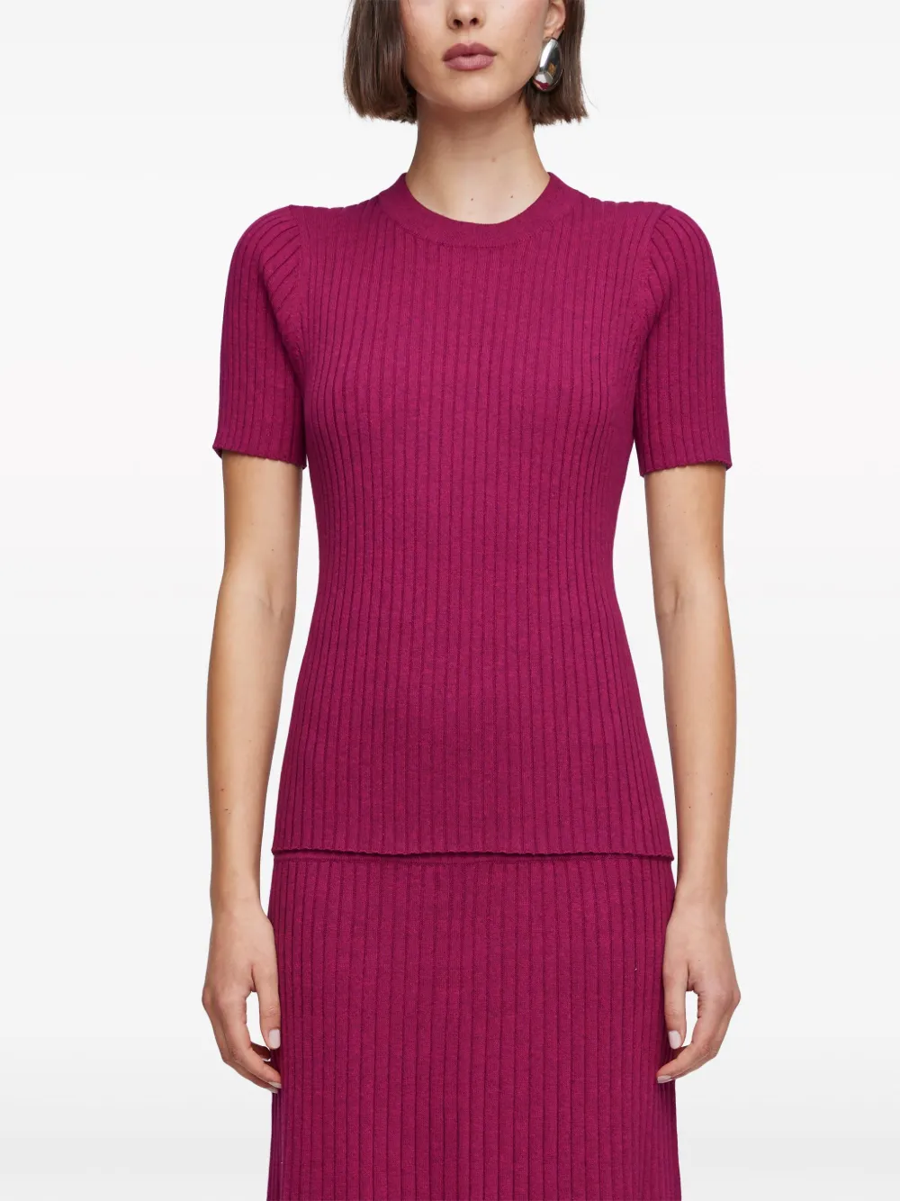 Shop Anna Quan Bebe Ribbed-knit Jumper In Pink
