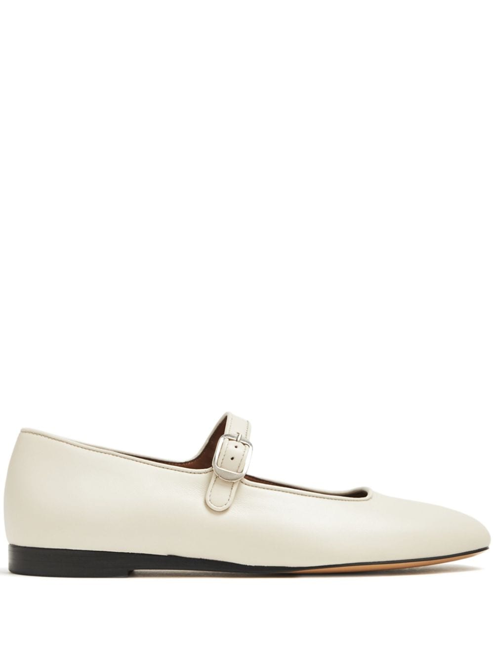 Le Monde Beryl Buckle-fastening Leather Mary Janes In White