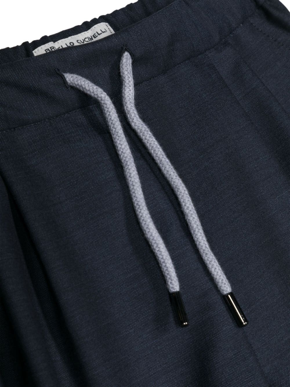 Shop Brunello Cucinelli Drawstring-waist Wool Trousers In Blue
