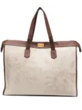Eleventy jacquard canvas tote bag - Neutrals
