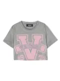 Versace Kids logo-print cropped T-shirt - Grey
