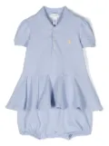 POLO RALPH LAUREN KIDS Polo Pony piqué romper - Blue