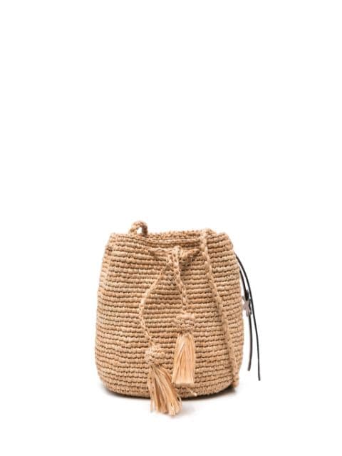 Manebi Natural raffia bucket bag